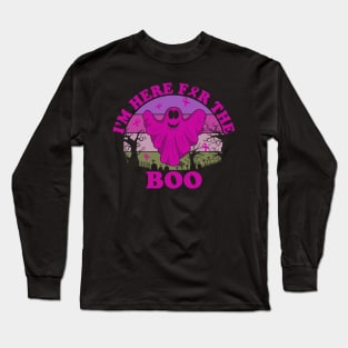 funny pancreatic cancer Halloween I'm here for the boo Long Sleeve T-Shirt